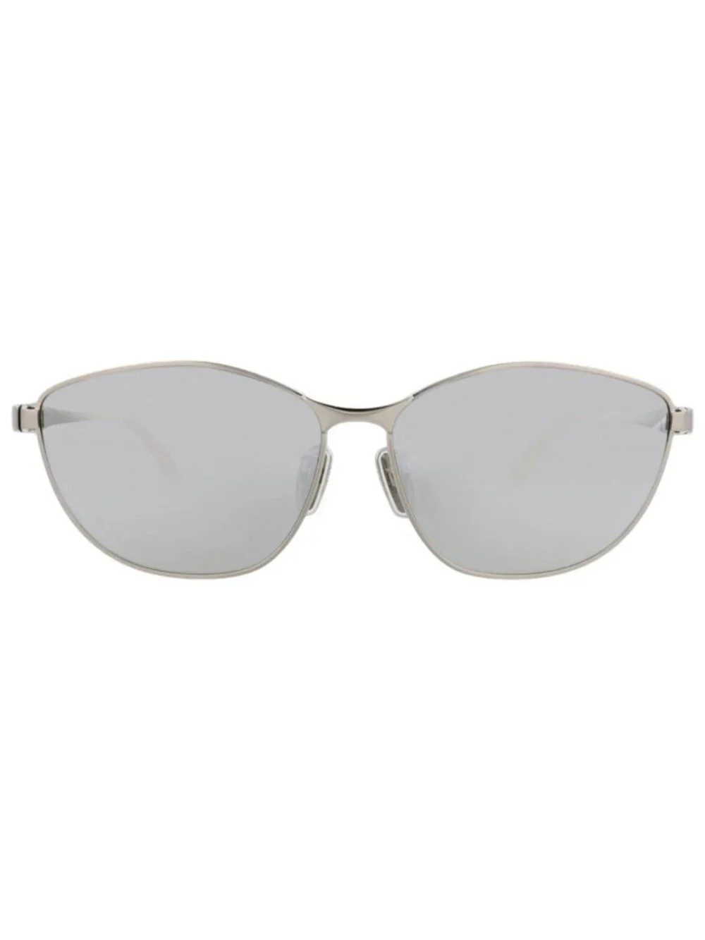 New Balenciaga Women's Sunglasses Cat Eye Metal Frame Silver Silver Silver